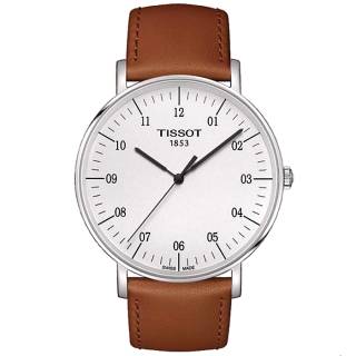 ΡΟΛΟΙ TISSOT  T1096101603700  TISSOT T-Classic Everytime Big Gent Brown Leather Strap