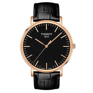 ΡΟΛΟΙ TISSOT T1096103605100 TISSOT T-Classic Everytime Black Leather Strap