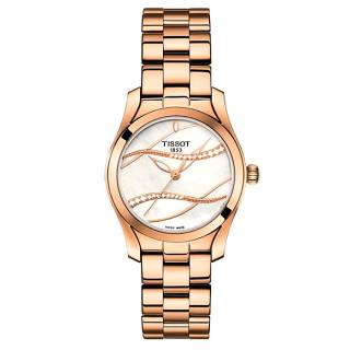 ΡΟΛΟΙ TISSOT T1122103311100 TISSOT T-Lady T-Wave Rose Gold Stainless Steel Bracelet