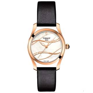 ΡΟΛΟΙ TISSOT T1122103611100 TISSOT T-Classic T-Wave Ladies Diamonds Black Leather Strap