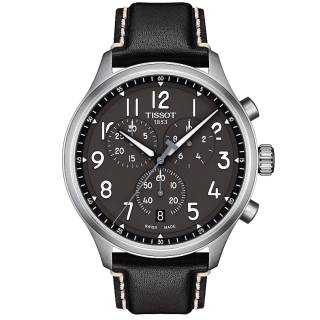 ΡΟΛΟΙ TISSOT  T1166171606200 TISSOT T-Sport Chrono XL Chronograph Black Leather Strap