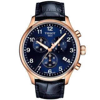 ΡΟΛΟΙ TISSOT  T1166173604200 TISSOT T-Sport Chrono XL Chronograph Blue Leather Strap