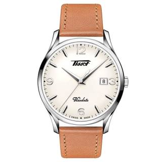 ΡΟΛΟΙ TISSOT  T1184101627700 TISSOT Heritage Visodate Brown Leather Strap