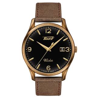 ΡΟΛΟΙ TISSOT  T1184103605700 TISSOT Heritage Visodate Brown Leather Strap