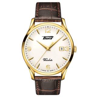 ΡΟΛΟΙ TISSOT  T1184103627700 TISSOT Heritage Visodate Brown Leather Strap