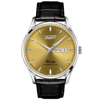 ΡΟΛΟΙ TISSOT T1184301602100 TISSOT Heritage Visodate Powermatic 80 Black Leather Strap