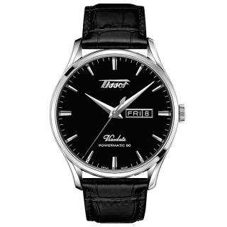 ΡΟΛΟΙ TISSOT T1184301605100 TISSOT Heritage Visodate Powermatic 80 Black Leather Strap