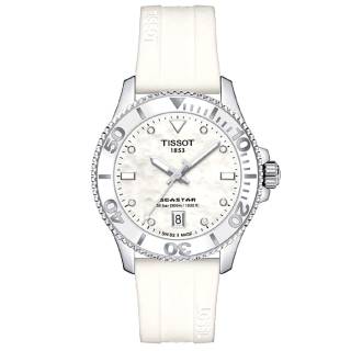 ΡΟΛΟΙ TISSOT  T1202101711600 TISSOT T-Sport Seastar 1000 Diamonds White Silicone Strap