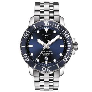 ΡΟΛΟΙ TISSOT T1204071104101 TISSOT T-Sport Seastar 1000 Powermatic 80 Silver Stainless Steel Bracelet