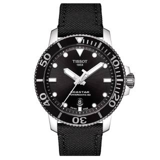 ΡΟΛΟΙ TISSOT T1204071705100 TISSOT T-Sport Seastar 1000 Powermatic 80 Black Fabric Strap