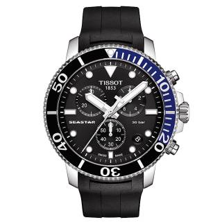 ΡΟΛΟΙ TISSOT  T1204171705102 TISSOT T-Sport Seastar 1000 Chronograph Black Silicon Strap