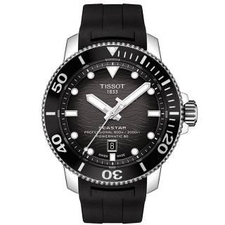 ΡΟΛΟΙ TISSOT T1206071744100 Seastar 2000 Professional Powermatic 80 Black Silicon Strap