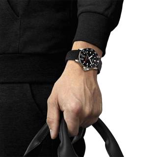 ΡΟΛΟΙ TISSOT  T1208521705100 TISSOT T-Sport Seastar 1000 Dual Time GMT Black Rubber Strap