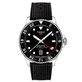 ΡΟΛΟΙ TISSOT  T1208521705100 TISSOT T-Sport Seastar 1000 Dual Time GMT Black Rubber Strap