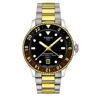 ΡΟΛΟΙ TISSOT  T1208522205100 TISSOT T-Sport Seastar 1000 Dual Time GMT Two Tone Stainless Steel Bracelet