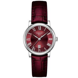 ΡΟΛΟΙ TISSOT T1222101637300 TISSOT Carson Premium Lady Bordeaux Leather Strap