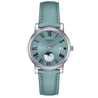 ΡΟΛΟΙ TISSOT T1222231635300  TISSOT Carson Premium Lady Moonphase Light Blue Leather Strap