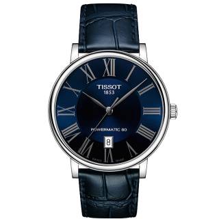 ΡΟΛΟΙ TISSOT T1224071604300 TISSOT Carson Powermatic 80 Blue Leather Strap