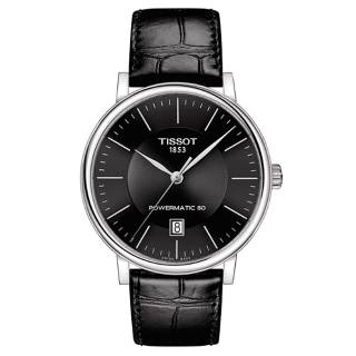 ΡΟΛΟΙ TISSOT T1224071605100 TISSOT T-Classic Carson Premium Automatic Black Leather Strap