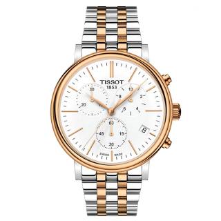 ΡΟΛΟΙ TISSOT T1224172201100 TISSOT T-Classic Carson Premium Chronograph Two Tone Stainless Steel Bracelet