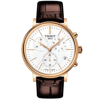 ΡΟΛΟΙ TISSOT T1224173601100 TISSOT Carson Chronograph Brown Leather Strap