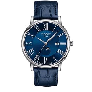 ΡΟΛΟΙ TISSOT  T1224231604300 TISSOT  Carson Premium Moonphase Blue Leather Strap