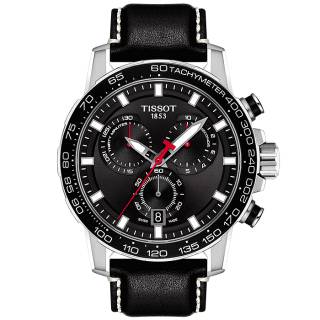 ΡΟΛΟΙ TISSOT T1256171605100 TISSOT Supersport Chronograph  Black Leather Strap