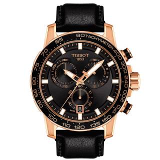 ΡΟΛΟΙ TISSOT T1256173605100 TISSOT Supersport Chronograph  Black Leather Strap