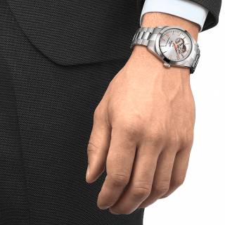 ΡΟΛΟΙ TISSOT  T1274071103101 TISSOT Gentleman Powermatic 80 Open Heart Silver Stainless Steel Bracelet