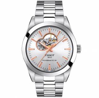 ΡΟΛΟΙ TISSOT  T1274071103101 TISSOT Gentleman Powermatic 80 Open Heart Silver Stainless Steel Bracelet