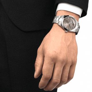 ΡΟΛΟΙ TISSOT  T1274071108100 TISSOT Gentleman Powermatic 80 Open Heart Silver Stainless Steel Bracelet