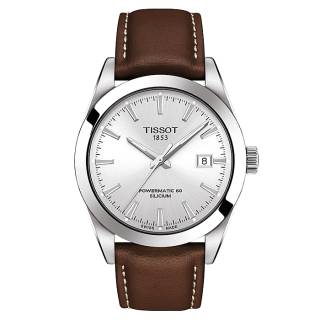 ΡΟΛΟΙ TISSOT  T1274071603100 TISSOT T-Classic Gentleman Silicium Powermatic 80 Brown Leather Strap