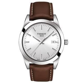 ΡΟΛΟΙ TISSOT T1274101603100 TISSOT T-Classic Gentleman Silicium Brown Leather Strap