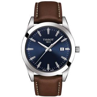 ΡΟΛΟΙ TISSOT T1274101604100 TISSOT T-Classic Gentleman Silicium Brown Leather Strap