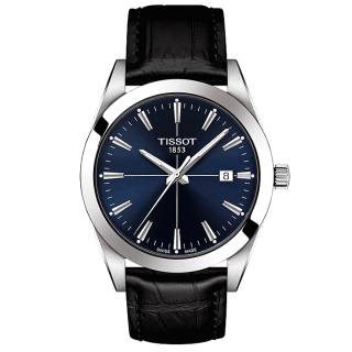 ΡΟΛΟΙ TISSOT T1274101604101 TISSOT T-Classic Gentleman Silicium Black Leather Strap