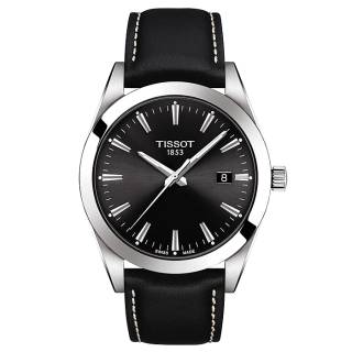 ΡΟΛΟΙ TISSOT T1274101605100 TISSOT T-Classic Gentleman Silicium Black Leather Strap