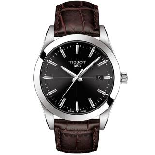 ΡΟΛΟΙ TISSOT T1274101605101 TISSOT T-Classic Gentleman Silicium Brown Leather Strap