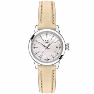 ΡΟΛΟΙ TISSOT T1292101611100 TISSOT  TISSOT Classic Dream Lady Beige Leather Strap