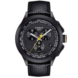 ΡΟΛΟΙ TISSOT  T1354173705100 TISSOT T-Race Cycling 2022 Tour de France Chronograph Black Leather Strap Special Edition