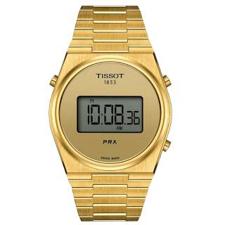 ΡΟΛΟΙ TISSOT  T1374633302000 TISSOT T-Classic PRX Digital Dual Time Chronograph Gold Stainless Steel Bracelet