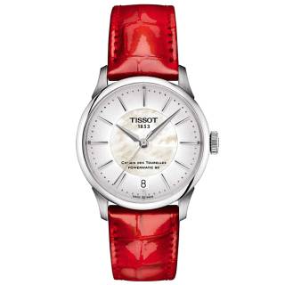 ΡΟΛΟΙ TISSOT  T1392071611100 TISSOT T-Classic Chemin Des Tourelles Automatic Red Leather Strap