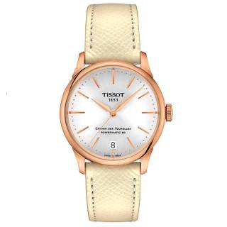 ΡΟΛΟΙ TISSOT  T1392073603100 TISSOT T-Classic Chemin Des Tourelles Automatic Beige Leather Strap