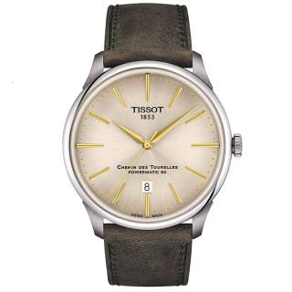 ΡΟΛΟΙ TISSOT  T1394071626100 TISSOT T-Classic Chemin Des Tourelles Automatic Brown Leather Strap