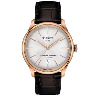 ΡΟΛΟΙ TISSOT  T1398073603100 TISSOT T-Classic Chemin Des Tourelles Automatic Brown Leather Strap