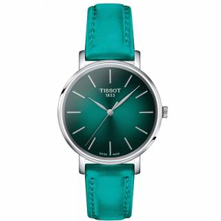 ΡΟΛΟΙ TISSOT T1432101709100 TISSOT Everytime Lady Turquoise Leather Strap