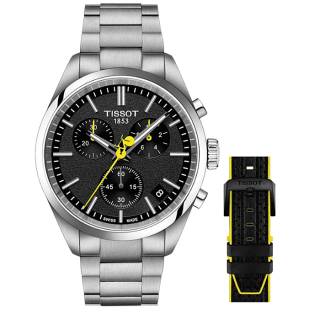 ΡΟΛΟΙ TISSOT  T1504171105100 TISSOT PR100 Tour de France Chronograph Silver Stainless Steel Bracelet Special Edition Gift Set