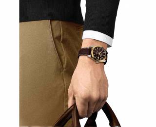 ΡΟΛΟΙ TISSOT  T9274074629101 TISSOT Gentleman Powermatic 80 Silicium Solid 18ct Gold Bezel