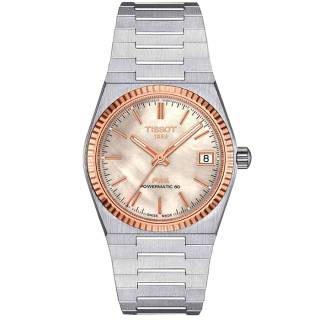 ΡΟΛΟΙ TISSOT  T9312074111100 TISSOT PRX Powermatic 80 Steel with 18ct Rose Gold Bezel