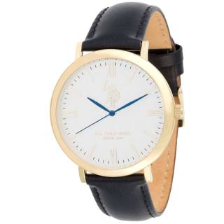 ΡΟΛΟΙ U.S. POLO USP4812YG U.S. POLO Ezra Black Leather Strap