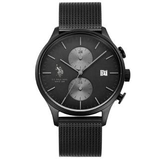 ΡΟΛΟΙ U.S. POLO USP4916BK U.S.Polo Aaron Chronograph Black Stainless Steel Bracelet